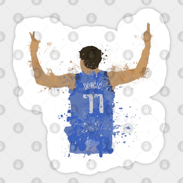 Luka Doncic Paint Splatter Art Sticker by slawisa